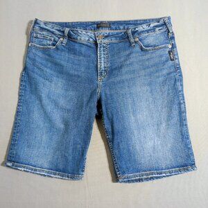 Silver Jeans Bermuda shorts women's size 34 denim blue colour Elyse straight